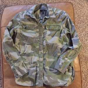 J. Crew Camo Button Down Shirt